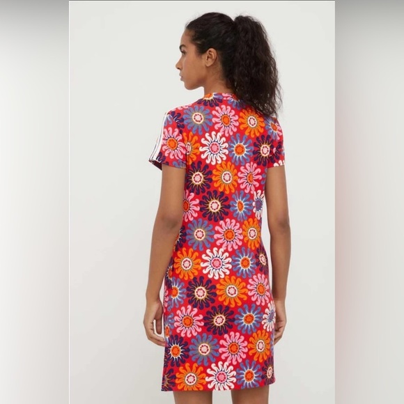 NWOT Adidas x Farm Rio Floral Patterned Dress with Stripes Size XL - Picture 2 of 8